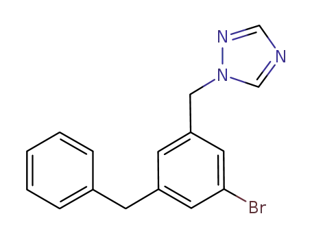 Molecular Structure of 317334-93-3 (3-benzyl-5-[1,2,4]triazol-1-ylmethyl-1-bromobenzene)