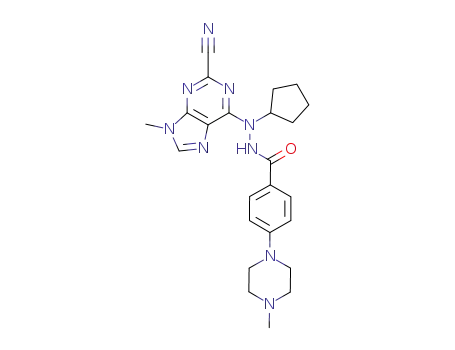 N'-(2-cyano-9-methyl-9H-purin-6-yl)-N'-cyclopentyl-4-(4-methyl-1-piperazinyl)benzohydrazide