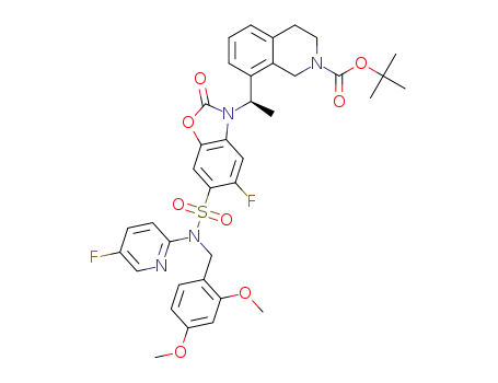 (R)-tert-butyl 8-(1-(6-(N-(2,4-dimethoxybenzyl)-N-(5-fluoropyridin-2-yl)sulfamoyl)-5-fluoro-2-oxobenzo[d]oxazol-3(2H)-yl)ethyl)-3,4-dihydroisoquinoline-2(1H)-carboxylate