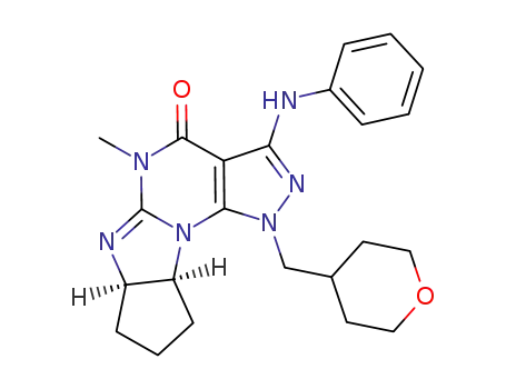(6aR,9aS)-5,6a,7,8,9,9a-hexahydro-5-methyl-3-phenylamino-1-((tetrahydro-2H-pyran-4-yl)methyl)cyclopent[4,5]imidazo[1,2-a]pyrazolo[4,3-e]pyrimidin-4(1H)-one