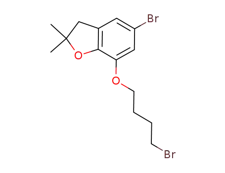 Molecular Structure of 1089210-23-0 (5-bromo-2,3-dihydro-2,2-dimethyl-7-(4-bromo-butoxy)-benzofuran)