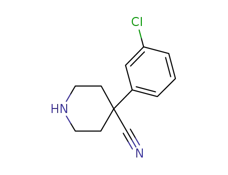 Molecular Structure of 634467-15-5 (4-Piperidinecarbonitrile, 4-(3-chlorophenyl)-)