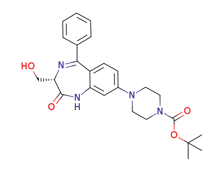 3-(hydroxymethyl)-5-phenyl-8-(4-(tert-butoxycarbonyl)piperazin-1-yl)-1,3-dihydrobenzo[e][1,4]diazepin-2-one