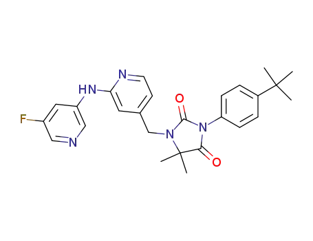 3-(4-tert-butylphenyl)-1-({2-[(5-fluoropyridin-3-yl)amino]pyridin-4-yl}methyl)-5,5-dimethylimidazolidine-2,4-dione