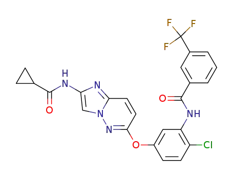 N-[2-chloro-5-({2-[(cyclopropylcarbonyl)amino]imidazo[1,2-b]pyridazin-6-yl}oxy)phenyl]-3-(trifluoromethyl)benzamide