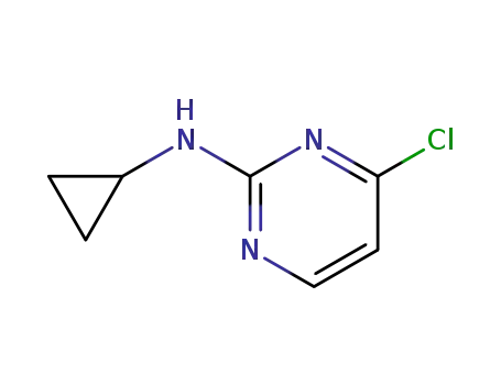 Molecular Structure of 1044771-76-7 ((4-Chloro-pyrimidin-2-yl)-cyclopropyl-amine)