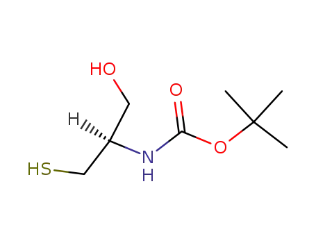 Molecular Structure of 357205-17-5 (Carbamic acid, [(1R)-2-hydroxy-1-(mercaptomethyl)ethyl]-, 1,1-dimethylethyl)