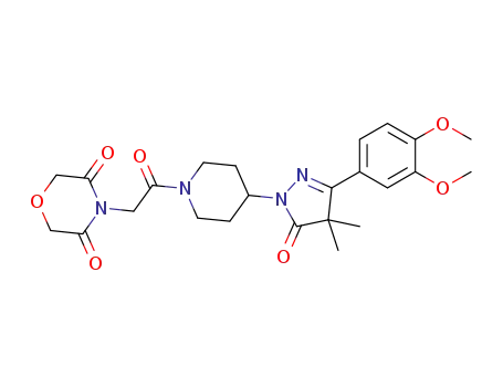 4-(2-{4-[3-(3,4-dimethoxyphenyl)-4,4-dimethyl-5-oxo-4,5-dihydro-1H-pyrazol-1-yl]piperidin-1-yl}-2-oxoethyl)morpholine-3,5-dione