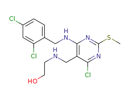 2-{[4-chloro-6-(2,4-dichlorobenzylamino)-2-methylsulfanylpyrimidin-5-ylmethyl]amino} ethanol