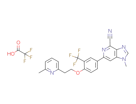 1-methyl-6-{4-[2-(6-methyl-pyridin-2-yl)-ethoxy]-3-(trifluoromethyl)-phenyl}-1H-imidazo[4,5-c]pyridine-4-carbonitrile trifluoroacetate