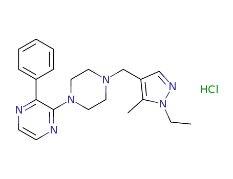 4-(1-ethyl-5-methyl-1H-pyrazol-4-ylmethyl)-3'-phenyl-3,4,5,6-tetrahydro-2H-[1,2']bipyrazine hydrochloride