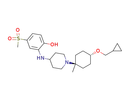Molecular Structure of 1134198-10-9 (2-[(1-{trans-1-methyl-4-[(cyclopropylmethyl)oxy]cyclohexyl}-4-piperidinyl)amino]-4-(methylsulfonyl)phenol)