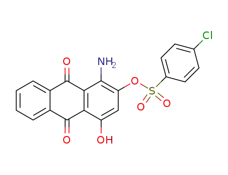Molecular Structure of 16517-81-0 (4-Chloro-benzenesulfonic acid 1-amino-4-hydroxy-9,10-dioxo-9,10-dihydro-anthracen-2-yl ester)