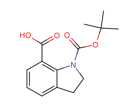 Molecular Structure of 143262-20-8 (N-Boc-indoline-7-carboxylic acid)