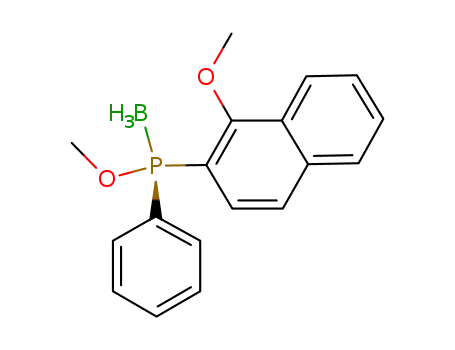 Molecular Structure of 1155311-67-3 (methyl (S(P))-(1-methoxy-2-naphthyl)(phenyl)phosphinite-P-borane)