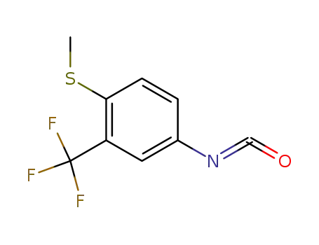 Molecular Structure of 61386-59-2 (Benzene, 4-isocyanato-1-(methylthio)-2-(trifluoromethyl)-)