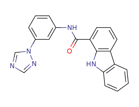 Molecular Structure of 333792-81-7 (N-[3-(1,2,4-triazol-1-yl)-phenyl]-9H-carbazole-1-carboxamide)