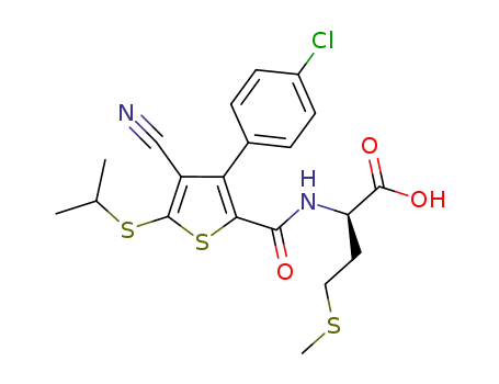 (R)-2-(3-(4-chlorophenyl)-4-cyano-5-(isopropylthio)thiophene-2-carboxamido)-4-(methylthio)butanoic acid