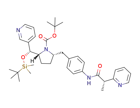 tert-butyl (2R,5S)-2-[(R)-{[tert-butyl(dimethyl)silyl]oxy}(pyridin-3-yl)methyl]-5-(4-{[(2S)-2-pyridin-2-ylpropanoyl]amino}benzyl)pyrrolidine-1-carboxylate
