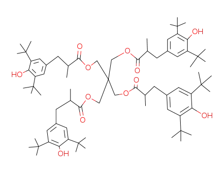 Molecular Structure of 36987-29-8 (Pentaerythritol-tetrakis-<3-(3,5-di-t-butyl-4-hydroxyphenyl)-2-methylpropionat>)