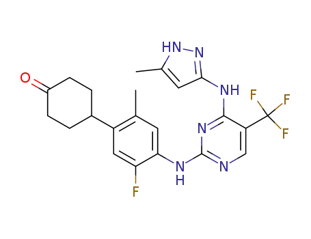 4-(5-fluoro-2-methyl-4-(4-(5-methyl-1H-pyrazol-3-ylamino)-5-(trifluoromethyl)pyrimidin-2-ylamino)phenyl)cyclohexanone