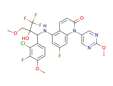 5-{[1-(2-chloro-3-fluoro-4-methoxyphenyl)-2-(methoxymethyl)-3,3,3-trifluoro-2-hydroxypropyl]amino}-7-fluoro-1-(2-methoxypyrimidine-5-yl)-1H-quinolin-2-one