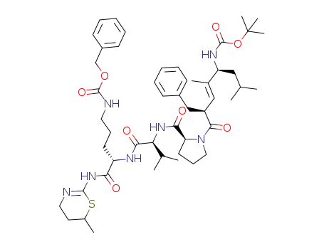 Molecular Structure of 1205536-64-6 (Boc-Leu-ψ[(E)-C(CH3)=CH]-D-Phe-Pro-Val-Orn(Cbz)-AMT)