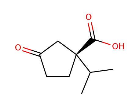 Cyclopentanecarboxylic acid, 1-(1-methylethyl)-3-oxo-, (1S)- (9CI)