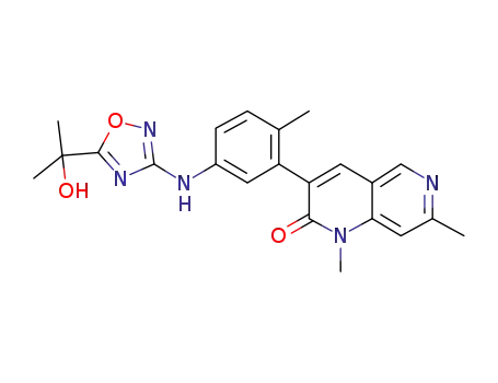 3-(5-(5-(2-hydroxypropan-2-yl)-1,2,4-oxadiazol-3-ylamino)-2-methylphenyl)-1,7-dimethyl-1,6-naphthyridin-2(1H)-one