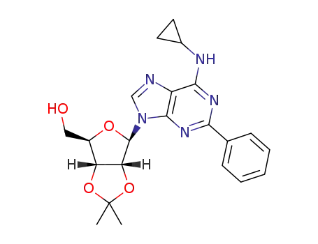 Molecular Structure of 1082863-28-2 (N<sub>6</sub>-cyclopropyl-2',3'-O-isopropylidene-2-phenyladenosine)