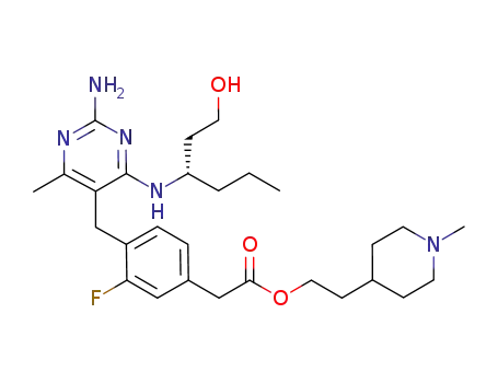 (S)-2-(l1-methylpiperidin-4-yl)ethyl 2-(4-((2-amino-4-(1-hydroxyhexan-3-ylamino)-6-methylpyrimidin-5-yl)methyl)-3-fluorophenyl)acetate
