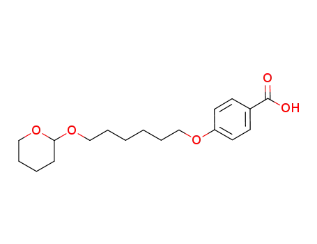 Molecular Structure of 201601-60-7 (4-([6-(TETRAHYDRO-2H-PYRAN-2-YLOXY)HEXYL]OXY)BENZENECARBOXYLIC ACID)
