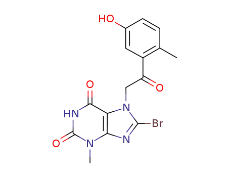 8-bromo-3,7-dihydro-3-methyl-7-[2-(2-methyl-5-hydroxyphenyl)-2-oxoethyl]-1H-purine-2,6-dione