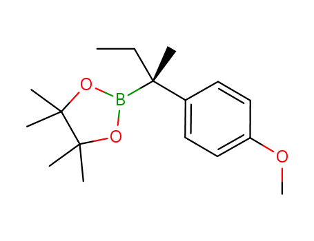 Molecular Structure of 1201898-86-3 ((S)-2-[2-(4-methoxyphenyl)but-2-yl]-4,4,5,5-tetramethyl-1,3,2-dioxaborolane)
