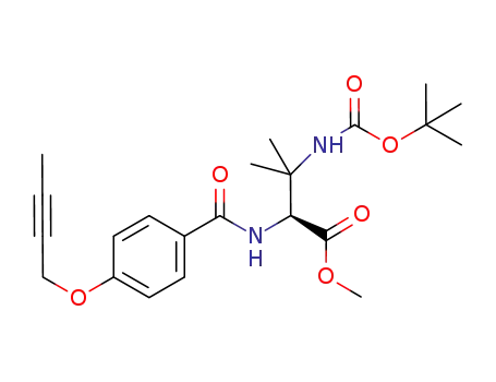 Molecular Structure of 1219366-94-5 ((S)-methyl 2-(4-(but-2-yn-1-yloxy)benzamido)-3-((tert-butoxycarbonyl)amino)-3-methylbutanoate)