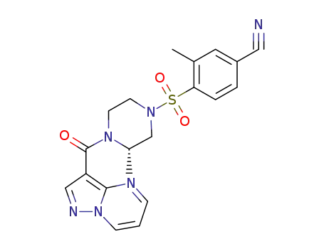 3-Methyl-4-{[(3S)-3-methyl-4-(pyrazolo[1,5-a]pyrimidin-3-ylcarbonyl)-1-piperazinyl]sulfonyl}benzonitrile