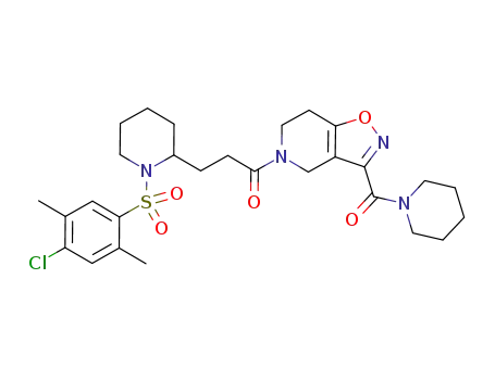 3-(1-(4-chloro-2,5-dimethylphenylsulfonyl)piperidin-2-yl)-1-(3-(piperidine-1-carbonyl)-6,7-dihydroisoxazolo[4,5-c]pyridin-5(4H)-yl)propan-1-one