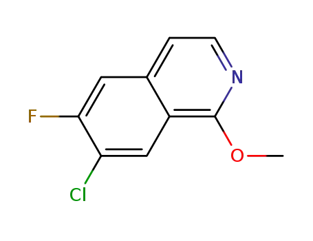 Molecular Structure of 1202006-81-2 (7-Chloro-6-fluoro-1-methoxyisoquinoline)