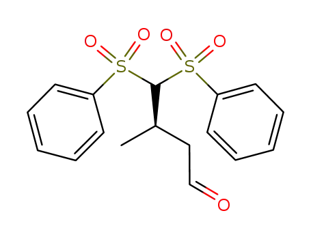 Molecular Structure of 1201829-81-3 ((R)-3-methyl-4,4-bis(phenylsulfonyl)butanal)