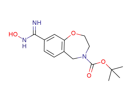 Molecular Structure of 1167416-24-1 (1,1-dimethylethyl 8-[(hydroxyamino)(imino)methyl]-2,3-dihydro-1,4-benzoxazepine-4(5H)-carboxylate)
