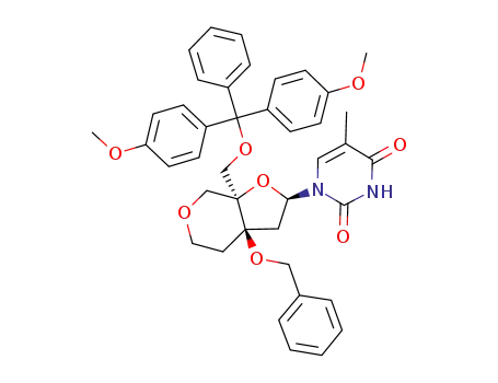 (1S,6R,8R)-6-benzyloxy-1-(4,4'-dimethoxytrityloxymethyl)-8-(thymin-1-yl)-3,9-dioxabicyclo[4.3.0]nonane