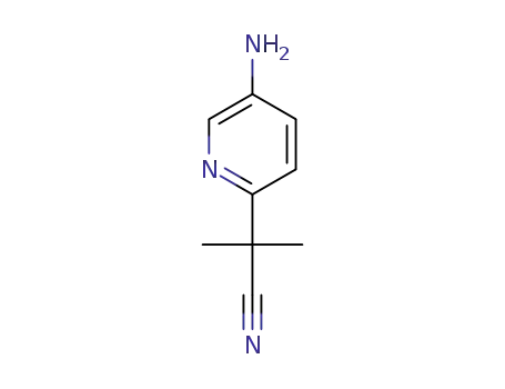 Molecular Structure of 1226776-95-9 (2-(5-Aminopyridin-2-yl)-2-methylpropanenitrile)