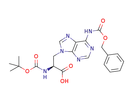 Molecular Structure of 1188368-36-6 (Nα-tert-butyloxycarbonyl-β-(N6-benzyloxycarbonyl)-adenin-1-yl-alanine)