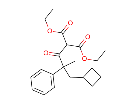 Molecular Structure of 847445-10-7 (Propanedioic acid, (3-cyclobutyl-2-methyl-1-oxo-2-phenylpropyl)-,
diethyl ester)