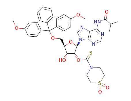 Adenosine, 5'-O-[bis(4-methoxyphenyl)phenylmethyl]-N-(2-methyl-1-oxopropyl)-, 2'-(1,1-dioxido-4-thiomorpholinecarbothioate)