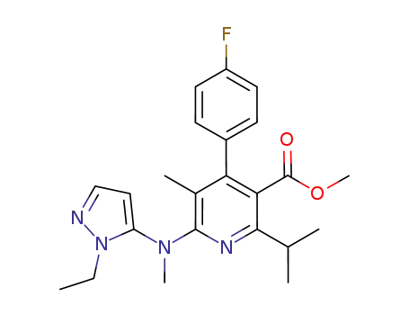 3-Pyridinecarboxylic acid,
6-[(1-ethyl-1H-pyrazol-5-yl)methylamino]-4-(4-fluorophenyl)-5-methyl-2-(
1-methylethyl)-, methyl ester