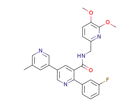 2-(3-fluorophenyl)-5-(5-methylpyridin-3-yl)nicotinic acid (5,6-dimethoxypyridin-2-ylmethyl)amide