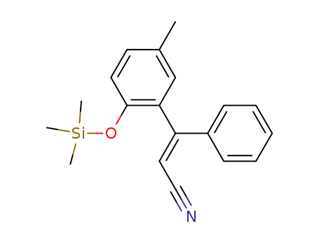 Molecular Structure of 1152781-45-7 ((E)-3-(5-methyl-2-(trimethylsilyloxy)phenyl)-3-phenyl-acrylonitrile)