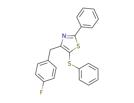 Molecular Structure of 1167412-41-0 (4-(4-fluorobenzyl)-2-phenyl-5-(phenylsulfanyl)thiazole)
