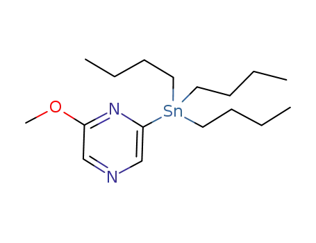 Molecular Structure of 1105511-66-7 (2-METHOXY-6-(TRIBUTYLSTANNYL)PYRAZINE)